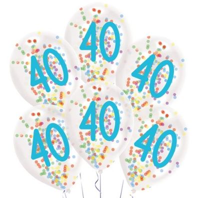 Amscan Luftballon - Confetti Party 40 mit Füllung