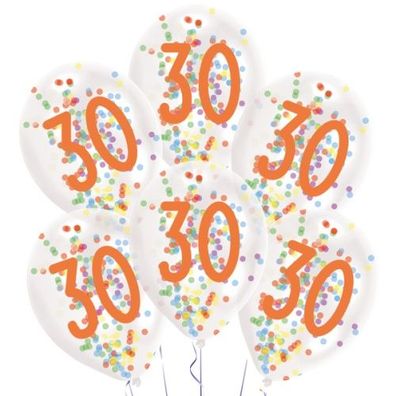Amscan Luftballon - Confetti Party 30 mit Füllung