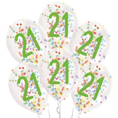 Amscan Luftballon - Confetti Party 21 mit Füllung