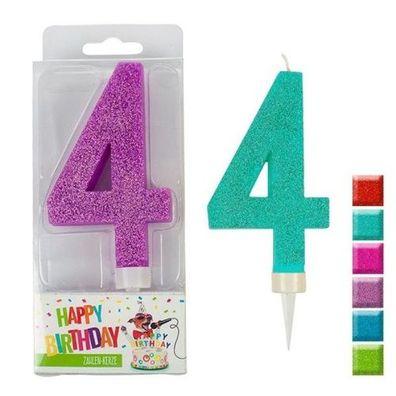 Trendhaus Birthday Fun Zahlen Kerze Glitzer Maxi 4