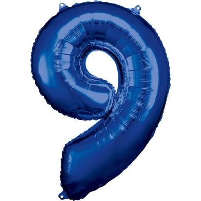 Amscan Folienballon - Zahl 9 blau