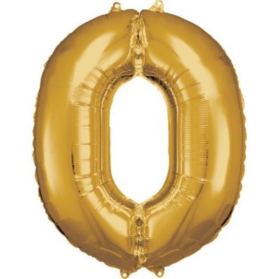 Amscan Folienballon - Zahl 0 gold