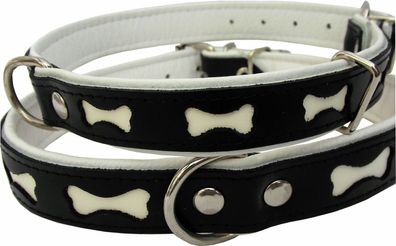 Halsband - Hundehalsband, Halsumfang 50-57cm/30mm. LEDER - sehr weich Neu