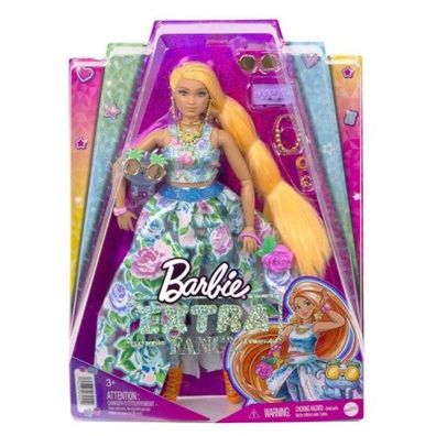 Mattel Barbie Extra Puppe Fancy im blauen Kleid