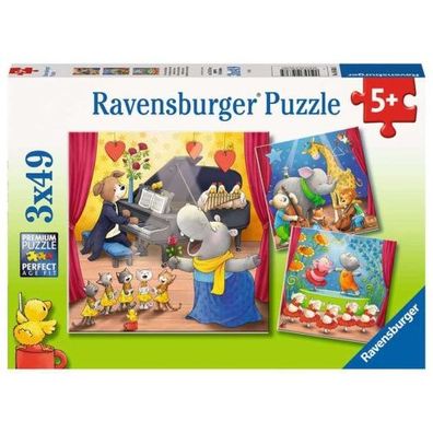 Ravensburger Tiere auf der Bühne 3x49Teile