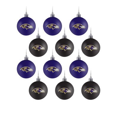 NFL Baltimore Ravens Baumkugeln 12-teiliges Ornament Set Weihnachtsbaum Kugeln