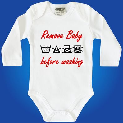 Babybody - Remove Baby before washing - Lustiger Baby-Body - Witziger Baby Bodie
