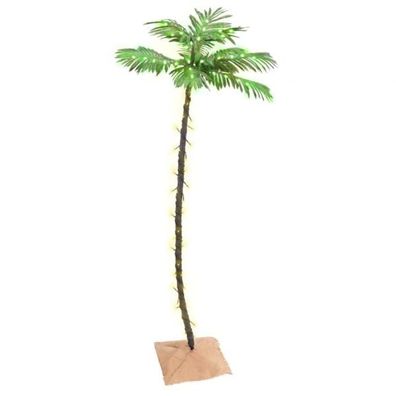 Künstliche Palme mit 96 LEDs Warmweiß 180 cm