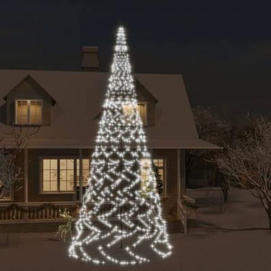 LED-Weihnachtsbaum für Fahnenmast Kaltweiß 3000 LEDs 800 cm