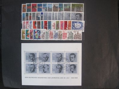 Bund Jahrgang 1964 MiNr. 412-461 mit Block und Block-Einzelmarken (AB 700)