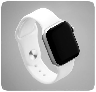 Precorn Silikon Ersatzarmband weiss Unisex für Apple Watch 8/7/6/5/4/3/2/1/ SE