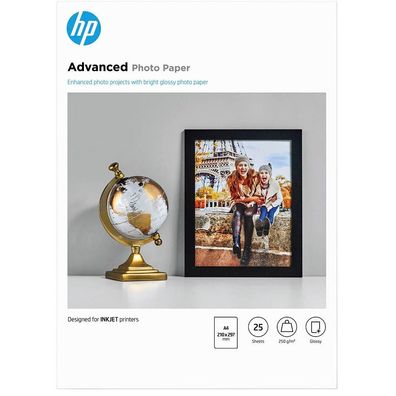 HP Q5456A Advanced Fotopapier hochglänzend, 250 g/ m², DIN A4, 25 Blatt