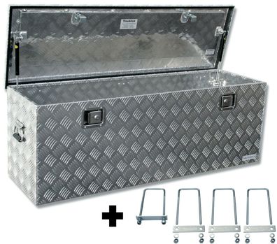 Truckbox D210 + inkl. Montagesatz MON5004 Deichselbox, Werkzeugbox, Alu Riffelblec...
