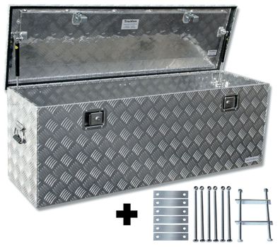 Truckbox D210 + inkl. Montagesatz MON2014 Deichselbox, Werkzeugbox, Alu Riffelblec...