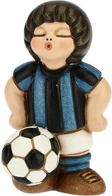 Thun Junge Fußballer schwarz/ hellblau aus Keramik 4,5 x 4,5 x 7 cm h F2825H90B