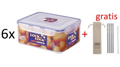 Lock & Lock 6er Set Multifunktionsbox 5,5 Liter Frischhaltedose HPL836 + Gratis ...