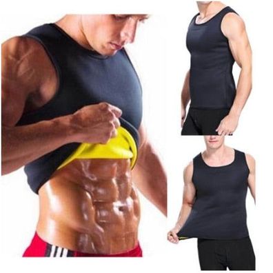 Herren Taillentrainer Sweat Body Shaper Tanktop, Schlankheitstrimmer T-Shirt
