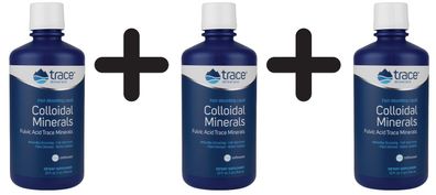 3 x Colloidal Minerals, Unflavored - 946 ml.