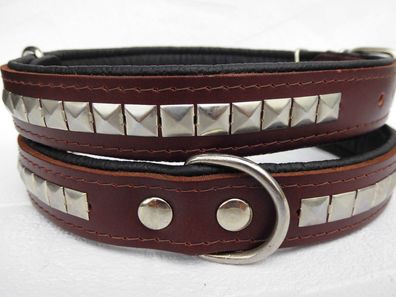 LEDER Halsband , Hundehalsband, Halsumfang 53 - 64 cm Echt Leder - Braun