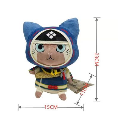 23cm Monster Hunter Rise Plüschtier Funny Katze Toy Doll Geschenk für Kinder