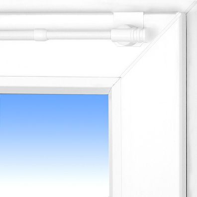 Komplettset: Gardinenstange Basic Fix-klick + Fensterhaken + Scheibengardine "Swing"
