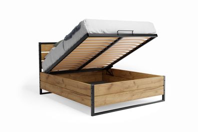 Bett mit Lattenrost Jugendbett Doppelbett Loft Eiche