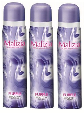 Malizia Donna Profumi d´intesa Purple DEO 3 x 100ml Seduction Parfum