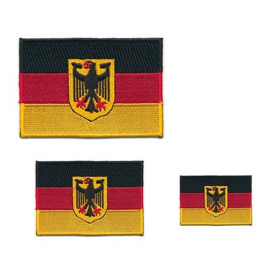 3 Deutschland Flaggen Adler Berlin Germany Flags Patch Aufnäher Aufbügler Set 0628