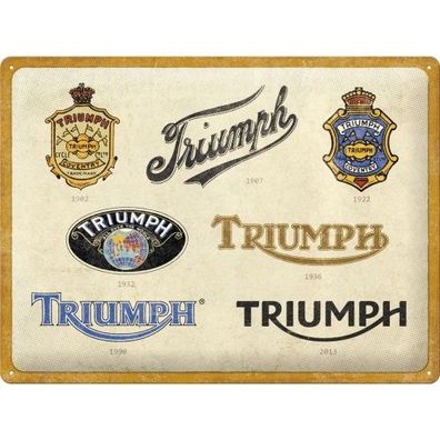 Blechschild "Triumph - Logo Evolution" 30x40cm