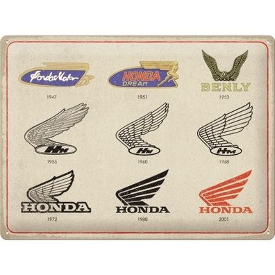 Blechschild "Honda MC - Logo Evolution" 30x40