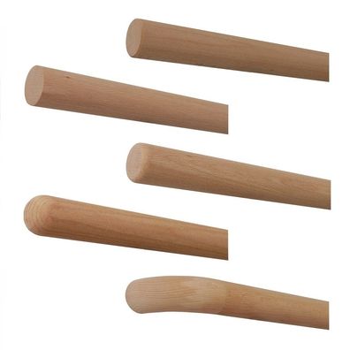 TIBU Buche Handlauf Holz unbehandelt Ø 42 mm Geländer mit Holzenden ohne Halter