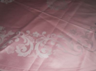 Tischdecke Tafeltuch 125 x135cm rosa mit eingewebten Muster