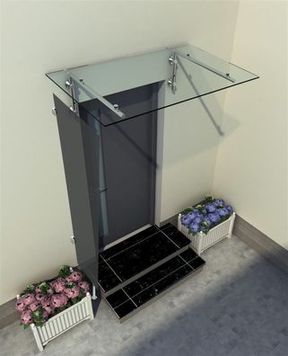 Glaszentrum Hagen - 80x200x60 cm Seitenteil für Glasvordach - VSG Glas 9,54mm - ...