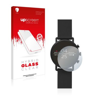 upscreen Hybrid Glass Clear Premium Panzerglasfolie für Skagen Smartwatch Falster 2