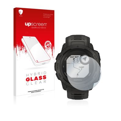 upscreen Hybrid Glass Clear Premium Panzerglasfolie für Garmin Instinct Solar