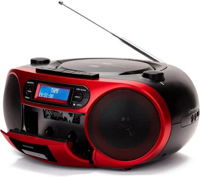 Aiwa BBTC-660DAB/ RD Rot Hifi Radio mit CD, Bluetooth, DAB + , USB