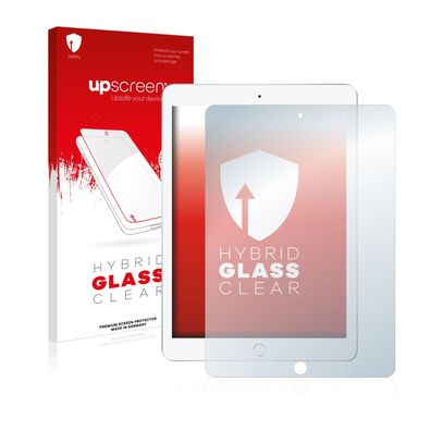 upscreen Hybrid Glass Clear Premium Panzerglasfolie für Apple iPad 9.7 2017 (5. ...