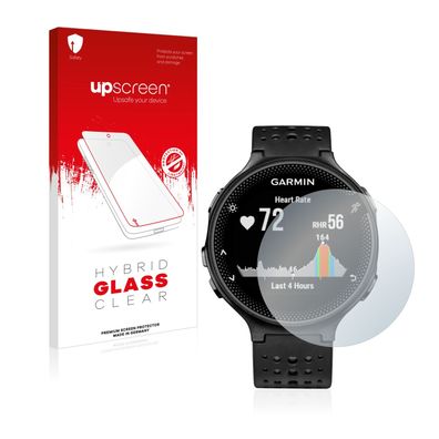 upscreen Hybrid Glass Clear Premium Panzerglasfolie für Garmin Forerunner 235