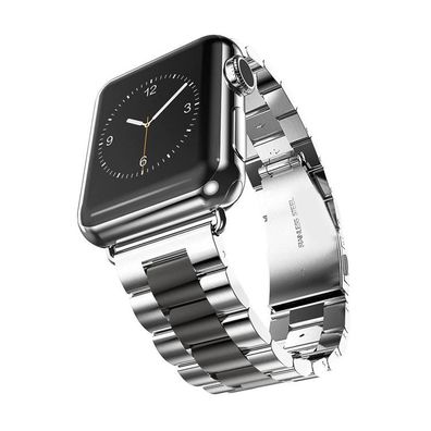 Precorn Ersatzarmband silber/ schwarz Kompatibel mit Apple Watch 8/7/6/5/4/3/2/1