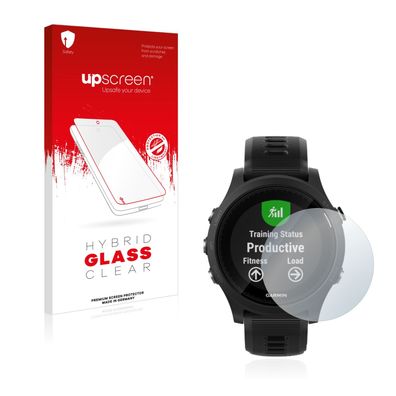 upscreen Hybrid Glass Clear Premium Panzerglasfolie für Garmin Forerunner 935