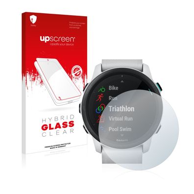 upscreen Hybrid Glass Clear Premium Panzerglasfolie für Garmin Forerunner 745