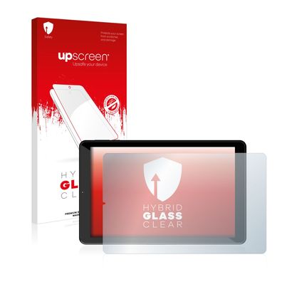 upscreen Hybrid Glass Clear Premium Panzerglasfolie für Logicom La Tab 124 HD
