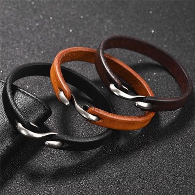 Herren Armband Vintage, Echtleder Haken Armbänder, Armband Armreifen Schmuck