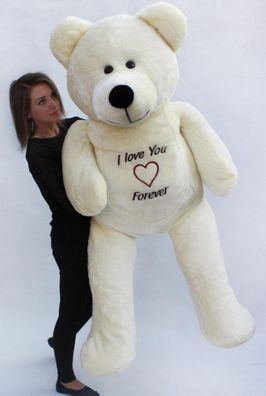 Teddybär XXL - 180 cm - Love you forever weiß