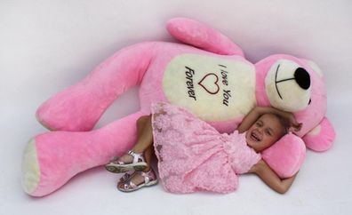 Teddybär XXL - 180 cm - Love you forever rosa