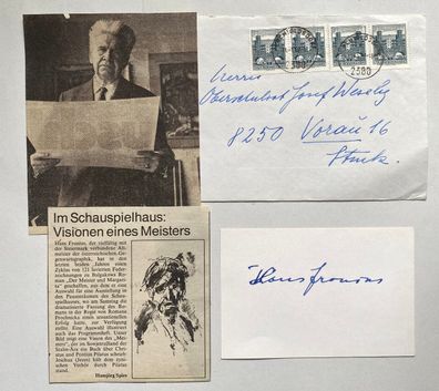 Hans Fronius ( 1903 - 1988 ) - Künstler - original Autograph