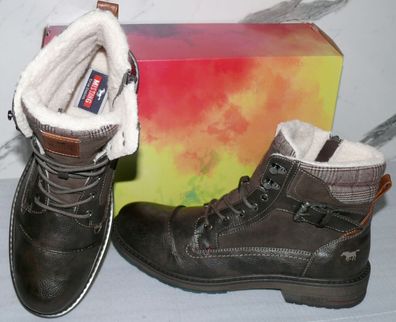 Mustang Denim Warme ZIP Herbst Winter Schuhe Boots Stiefel Futter 42 Braun D62