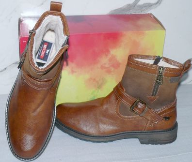 Mustang Chelsea SLIP ZIP Herbst Winter Schuhe Boots Stiefel Futter 42 Braun D30