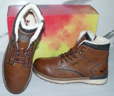 Mustang Denim Warme ZIP Herbst Winter Schuhe Boots Stiefel Futter 42 Braun D47