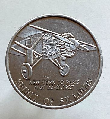 Charles A Lindbergh -Spirit of St. Louis rare Aluminium Medaille -Stempelglanz